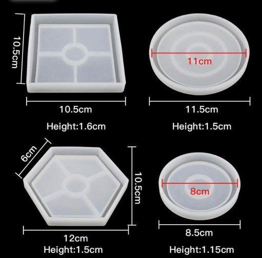 Zdjęcie oferty: Forma silikonowa do żywicy zestaw 4 szt 