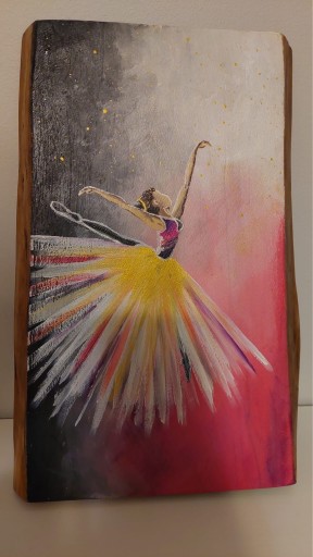 Zdjęcie oferty: Obraz baletnica na drewnie, rękodzieło 
