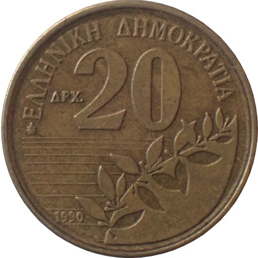 Zdjęcie oferty: Grecja 20 drachm z 1990 roku - OBEJRZ. MOJĄ OFERTĘ