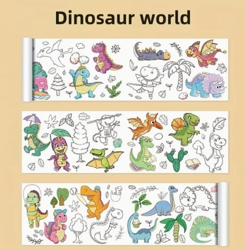 Zdjęcie oferty: Rolka do malowania Doodle dla dzieci - Dinozaury