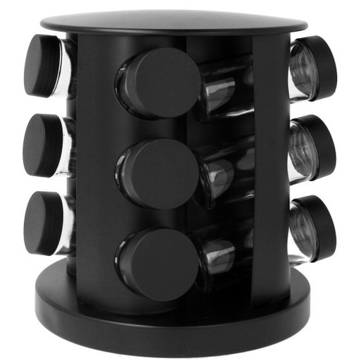 Zdjęcie oferty: Stojak stalowy czarny na przyprawy z pojemnikami