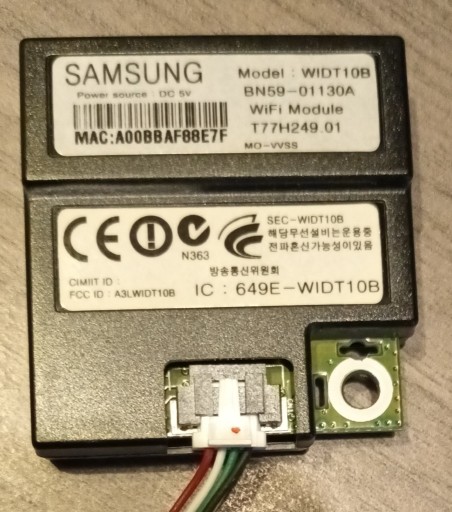 Zdjęcie oferty: Moduł WiFi WIDT10B Samsung UE46D6750WS