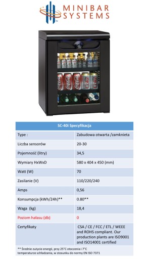 Zdjęcie oferty: Minibar lodówka mini barek