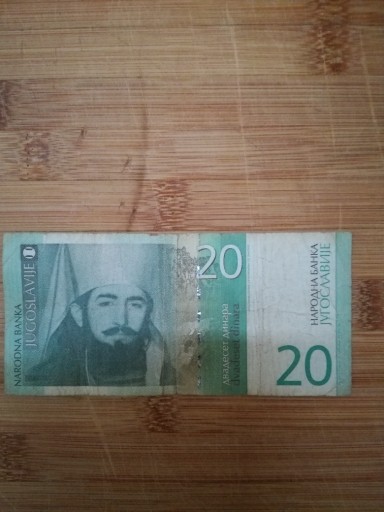 Zdjęcie oferty: Banknot 20 dinarów była Jugosławia