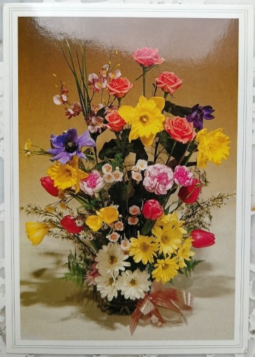Zdjęcie oferty: KARTKA POCZTOWA KARTA kwiaty bukiet pocztówka 