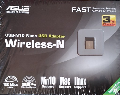 Zdjęcie oferty: KARTA SIECIOWA ASUS USB-N10 Wireless N Win 10 Mac 