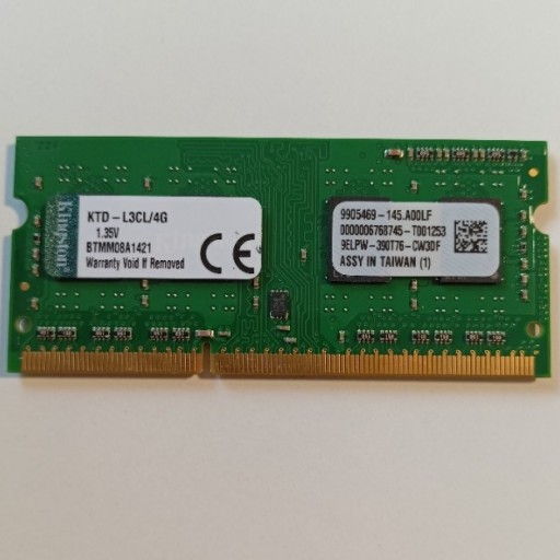 Zdjęcie oferty: RAM DDR3 SODIMM KTD-L3CL/4G 9905469 - 145.A00LF