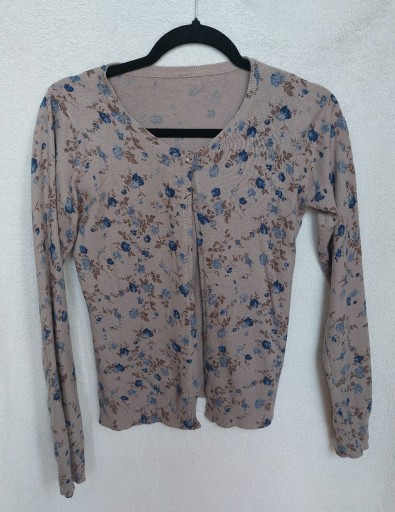 Zdjęcie oferty: Brązowy sweterek w niebieskie kwiatki