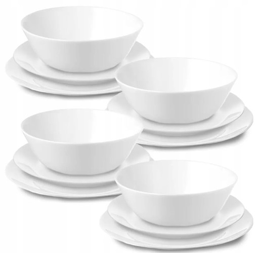 Zdjęcie oferty: ZESTAW NACZYŃ 12el. Serwis obiadowy zastawa stołowa talerze kuchenne garnki