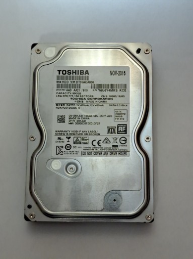 Zdjęcie oferty: Toshiba 500GB 3.5" DT01ACA050