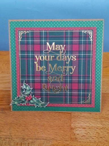 Zdjęcie oferty: Kartka świąteczna, rękodzieło, bordowo-zielona 15x15 cm