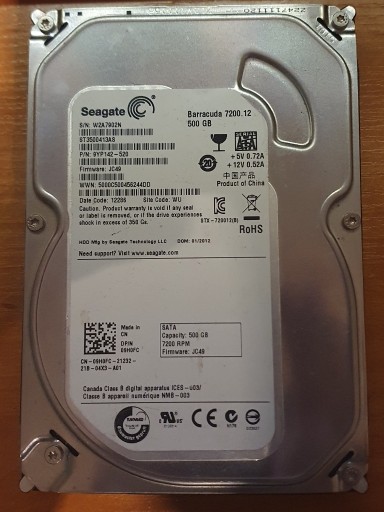 Zdjęcie oferty: Dysk HDD 500GB Seagate ST3500