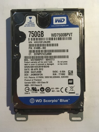 Zdjęcie oferty: Dysk 750GB laptop