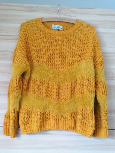 Zdjęcie oferty: Belfield miodowy żółty sweter futerko jesień 40