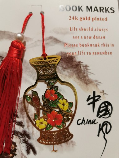 Zdjęcie oferty: Chińska zakładka do książki Wazon Kolorowe Kwiaty