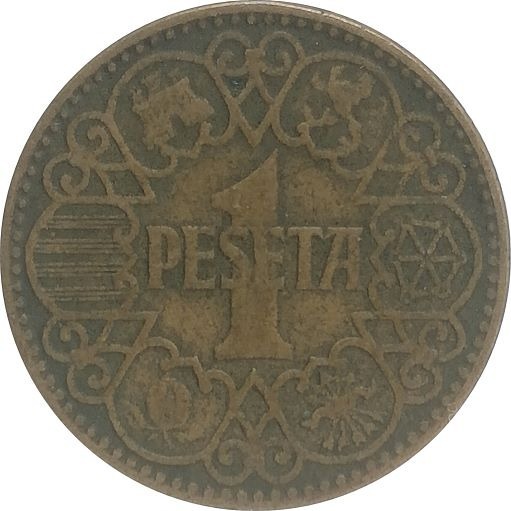 Zdjęcie oferty: Hiszpania 1 peseta 1944, KM#767