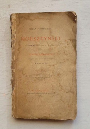 Zdjęcie oferty: HORSZTYŃSKI Juliusz Słowacki 1886