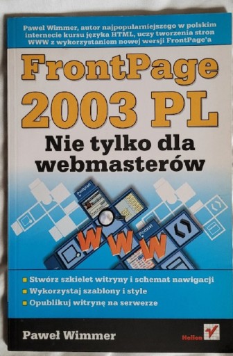 Zdjęcie oferty: FrontPage 2003 PL Nie tylko dla webmasterów