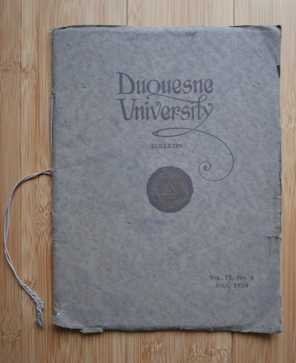 Zdjęcie oferty: Duquesne University - Bulletin vol. IX, 4, 1920 