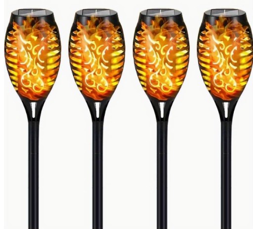 Zdjęcie oferty: Płonące pochodnie solarne LED 5 sztuk do ogrodu złoty płomień solidne