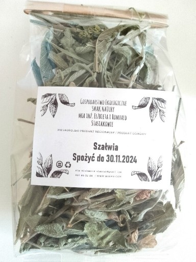 Zdjęcie oferty: Bio szałwia ekologiczna herbata na zimę na gardło