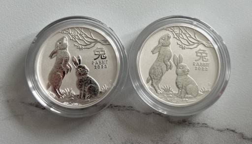 Zdjęcie oferty: Lunar III Królik 2023 2 x 2oz uncja srebrne monety