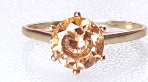 Zdjęcie oferty: pierścionek z cytrynem vintage 9kt złota 2.30 gr