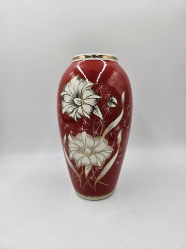 Zdjęcie oferty: Czerwony wazon w lilie Chodzież 31cm.