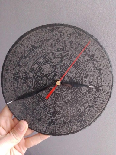 Zdjęcie oferty: ZEGAR łupek, grawer laserowy aztecki kalendarz