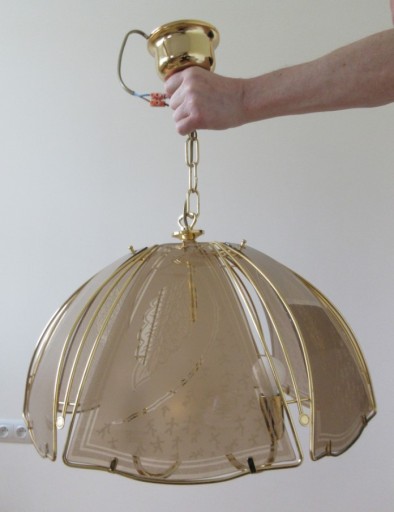 Zdjęcie oferty: Lampa wisząca 24 karatowe złoto szkło profilowane