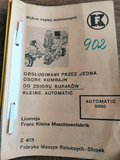 Zdjęcie oferty: Katalog części Neptun Z413/Kleine automatic 5000
