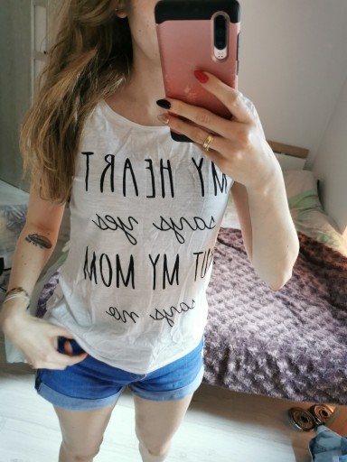 Zdjęcie oferty: Sinsay, biały T-Shirt z napisem XS/S