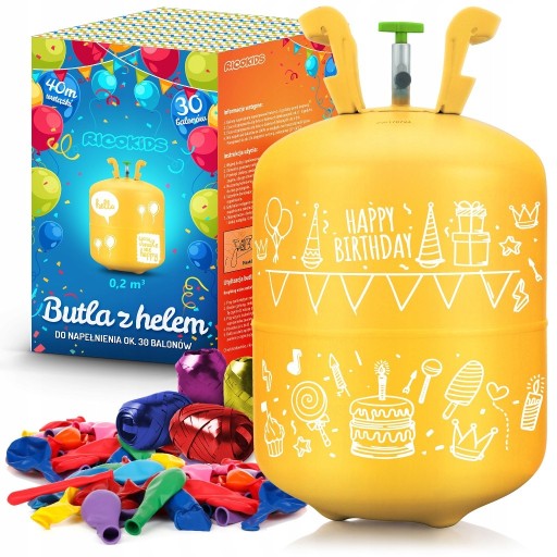 Zdjęcie oferty: BUTLA Z HELEM 0,20 m3 + BALONY x30 WSTĄŻKA 40m HEL