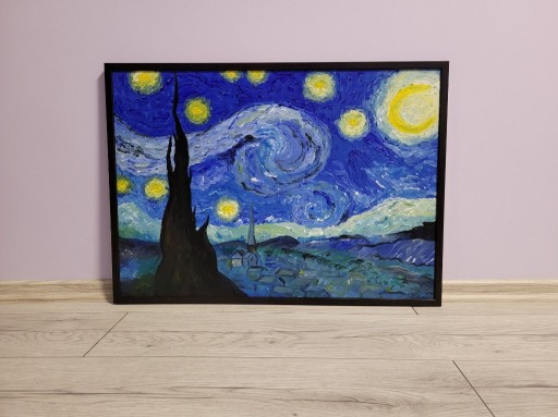 Zdjęcie oferty: Oprawiony obraz Gwiaździsta noc Van Gogh 50x70