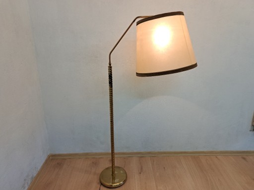 Zdjęcie oferty: Lampa podłogowa mosiężna kręcony trzon abażur