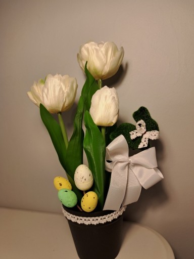 Zdjęcie oferty: Tulipany w doniczce stroik wielkanoc dekoracja świ