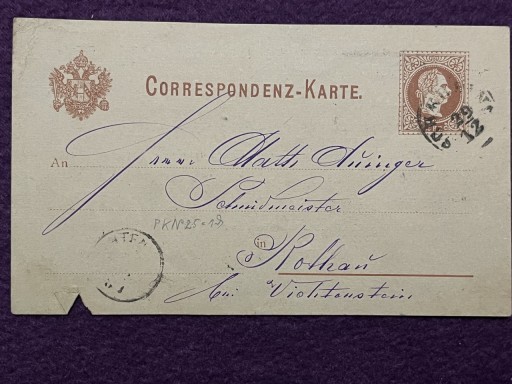 Zdjęcie oferty: Karta korespondencyjna 1882r