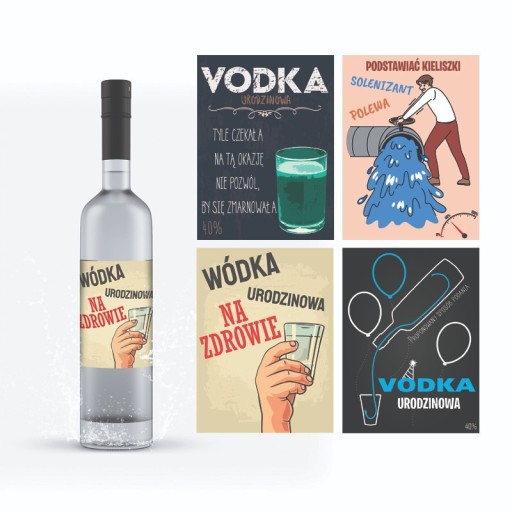 Zdjęcie oferty: Etykietki na alkohol Wódka Urodzinowa 13szt HIT!!!