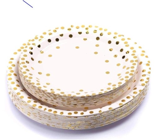 Zdjęcie oferty: Naczynia imprezowe dla 24 gości biało złote