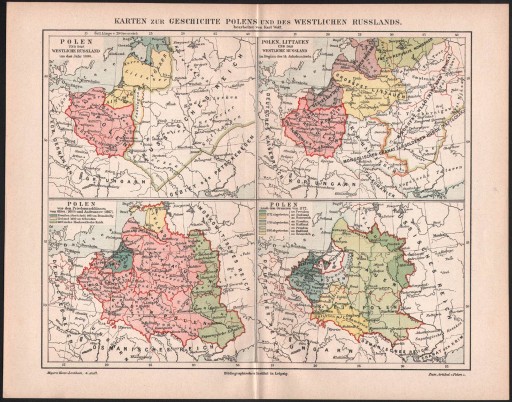 Zdjęcie oferty: POLSKA stare mapy historyczne z 1888 roku