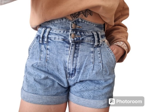 Zdjęcie oferty: Spodenki szorty jeans M.Sara wysoki stan S