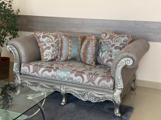 Zdjęcie oferty: Nowa sofa antyczna srebrna trzyosobowa antyk