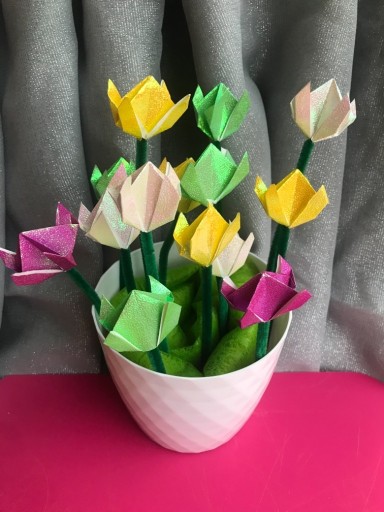 Zdjęcie oferty: Zestaw Kreatywny Origami - tulipany w doniczce