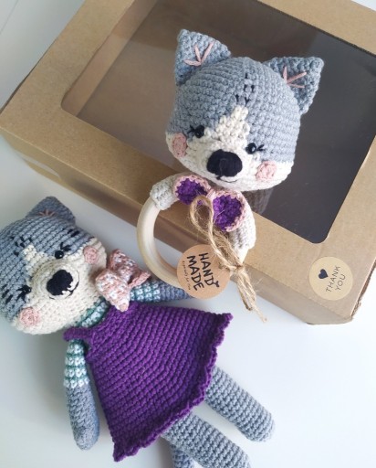 Zdjęcie oferty: Komplet kotek + chwytacz - rękodzieło amigurumi