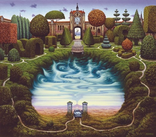 Zdjęcie oferty: Reprodukcja obrazu Jacka Yerki "Tajemniczy ogród" 