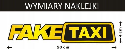 Zdjęcie oferty: Naklejka Fake Taxi 20cm/4cm z folią transportową 