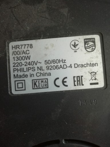 Zdjęcie oferty: Obudowa do PHILIPS HR7778 