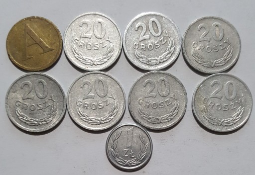 Zdjęcie oferty: Monety RÓŻNE z PRL  1969r-1990r zestaw 9szt