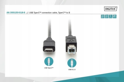 Zdjęcie oferty: Kabel polaczeniowy USB 2.0 HighSpeed Typ USB C/B