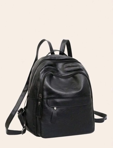 Zdjęcie oferty: Plecak skórzany czarny damski pojemny A4 + GRATIS